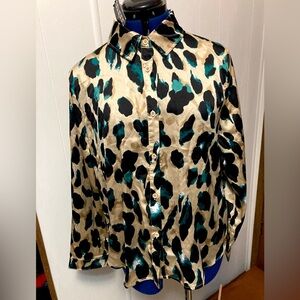 Leopard Print Shiny Blouse